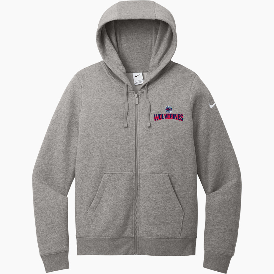 Frontier Academy Wolverines <span class="pdp-name-mascot">Frontier Academy Wolverines</span> Nike Women's Club Fleece Sleeve Swoosh Full-Zip Hoodie