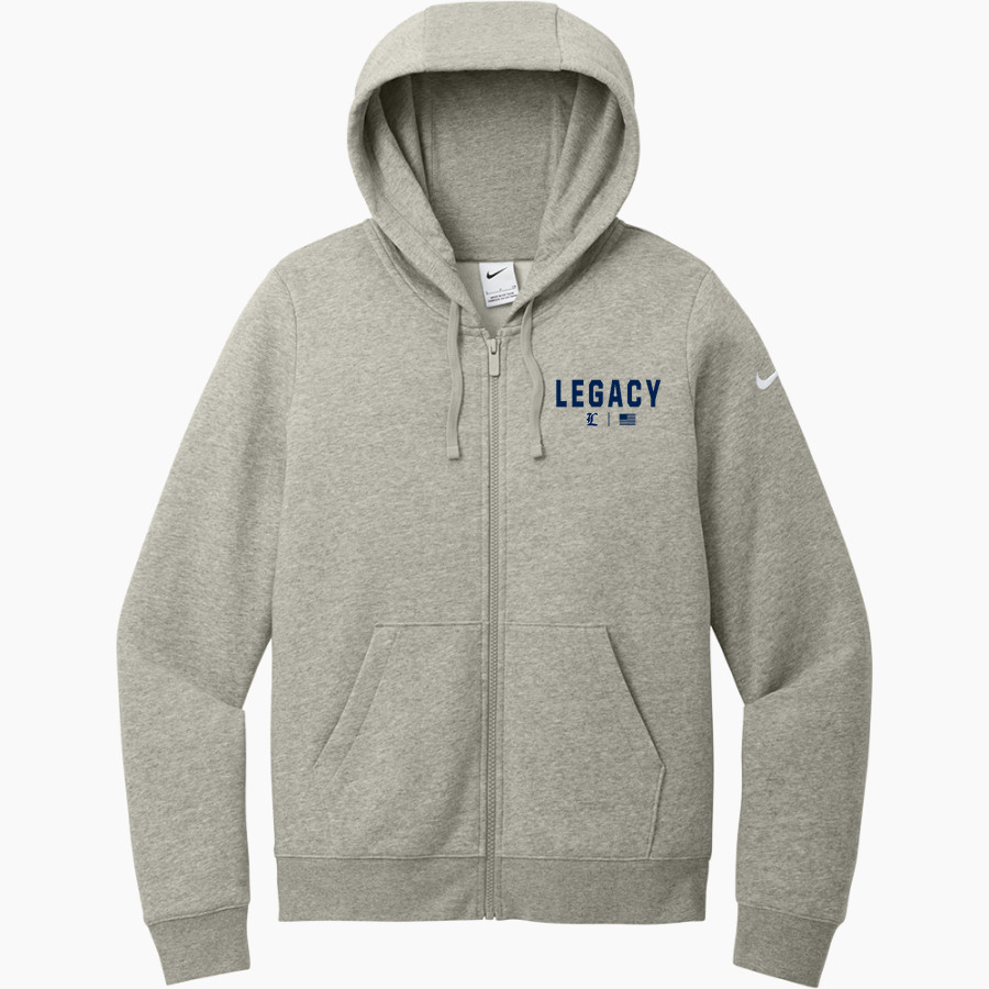 Legacy Eagles Nike Women's Club Fleece Sleeve Swoosh Full-Zip Hoodie