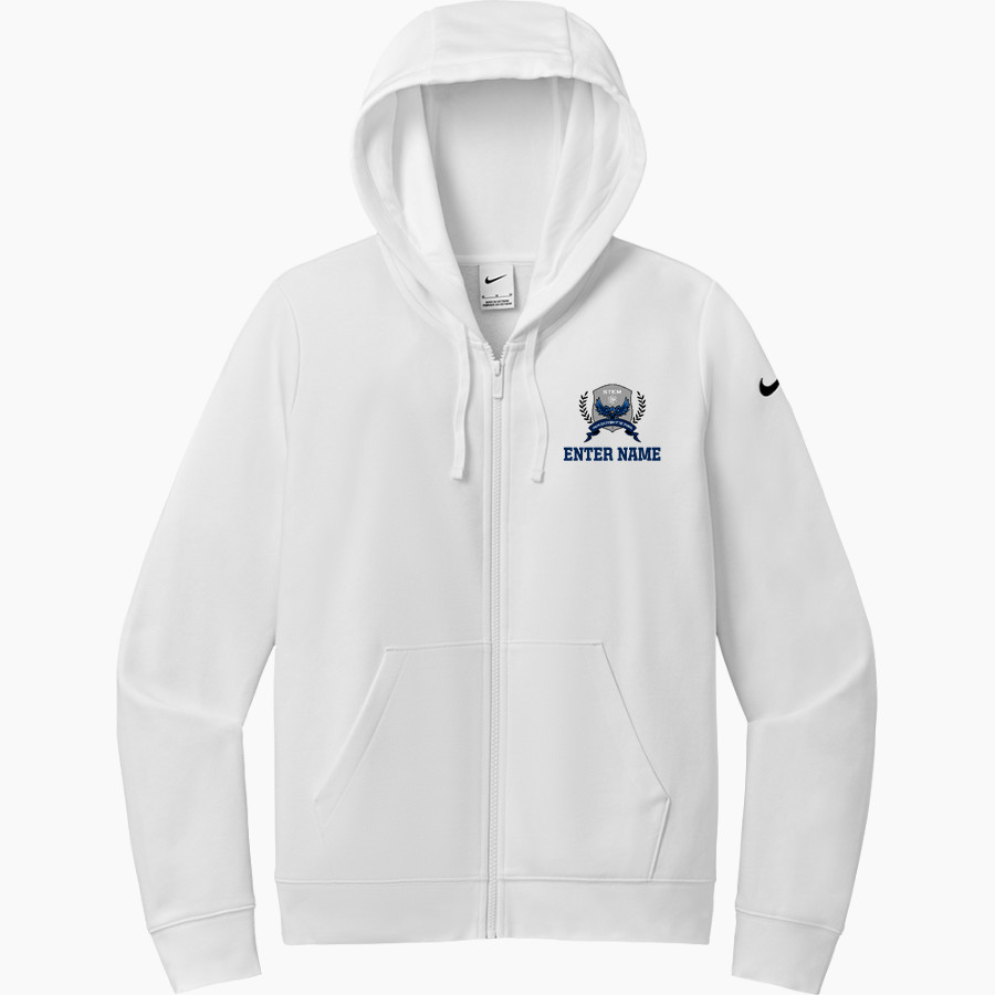STEM Innovation Academy of the Oranges we rise together <span class="pdp-name-mascot">STEM Phoenix</span> Nike Women's Club Fleece Sleeve Swoosh Full-Zip Hoodie