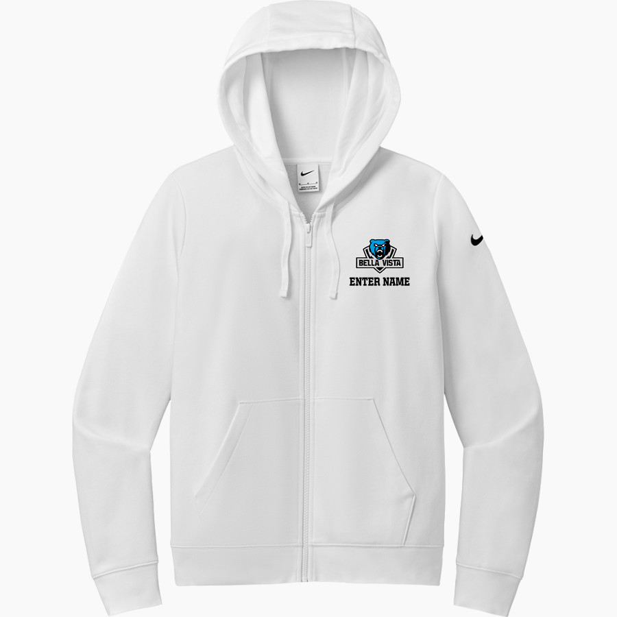 Bella Vista College Prep The Online Store <span class="pdp-name-mascot">BELLA VISTA BEARS</span> Nike Women's Club Fleece Sleeve Swoosh Full-Zip Hoodie