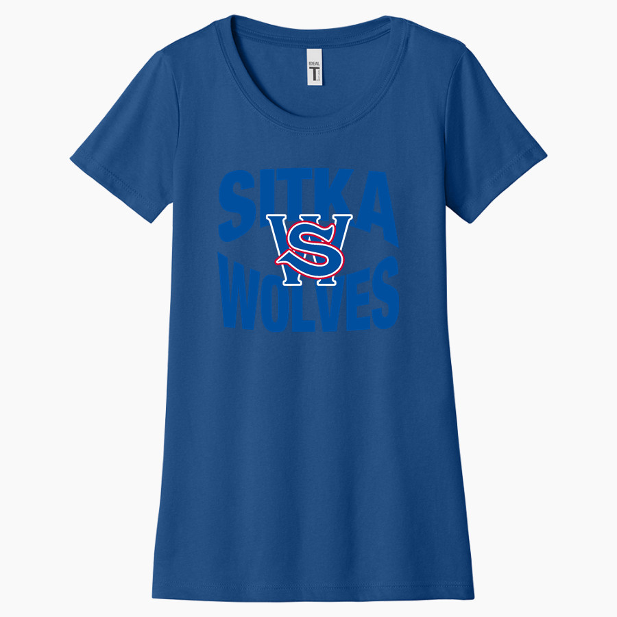 SITKA HIGH SCHOOL WOLVES <span class="pdp-name-mascot">SITKA WOLVES</span> Next Level Apparel Women's Ideal Tee