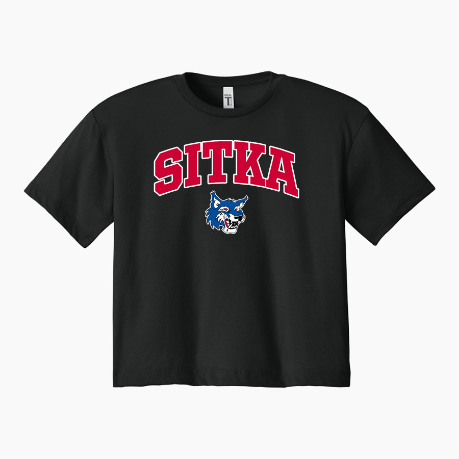 SITKA HIGH SCHOOL WOLVES <span class="pdp-name-mascot">SITKA WOLVES</span> Next Level Apparel Women's Ideal Crop Top