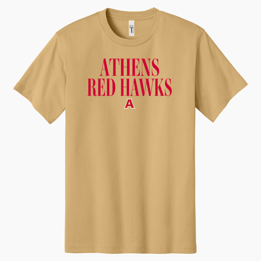 ATHENS HIGH SCHOOL RED HAWKS <span class="pdp-name-mascot">ATHENS RED HAWKS</span> Next Level Apparel Men's Ideal Jersey Tee