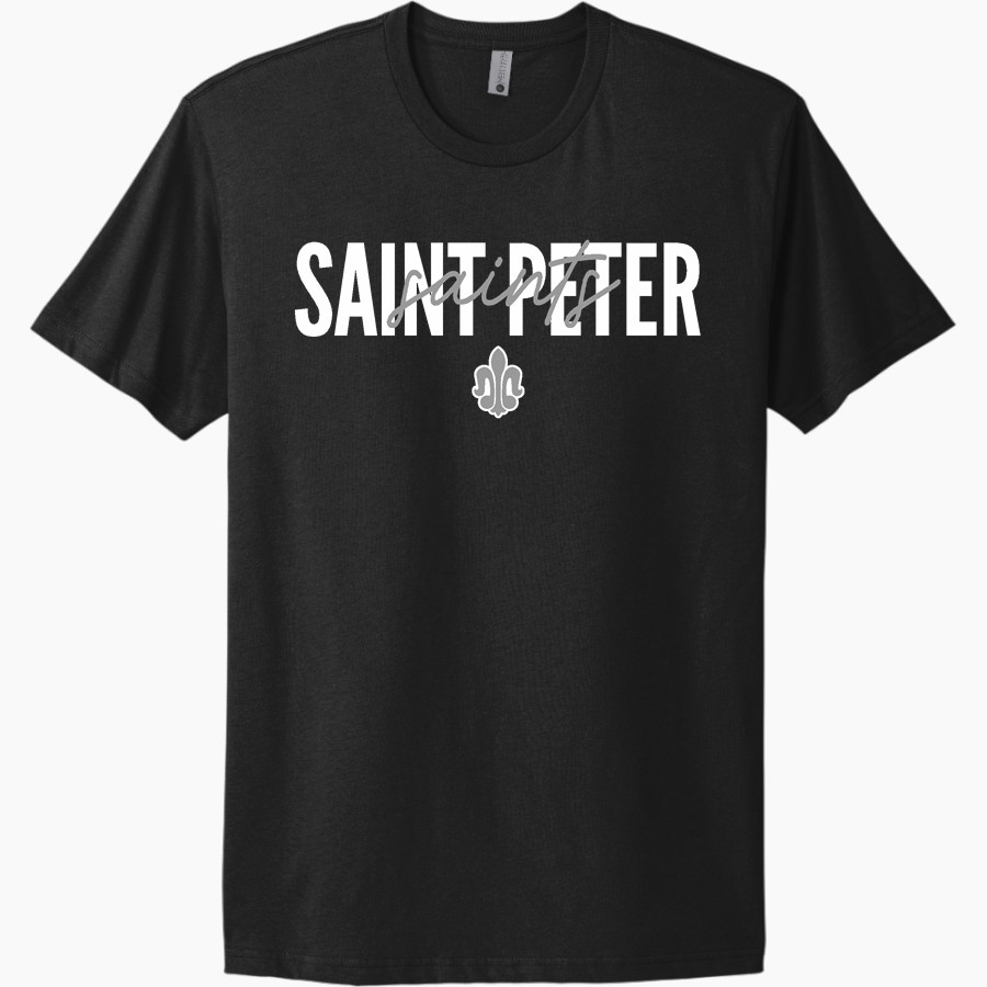 Saint Peter High School SAINTS ONLINE STORE <span class="pdp-name-mascot">Saint Peter Saints</span> Next Level Apparel Unisex Cotton Tee