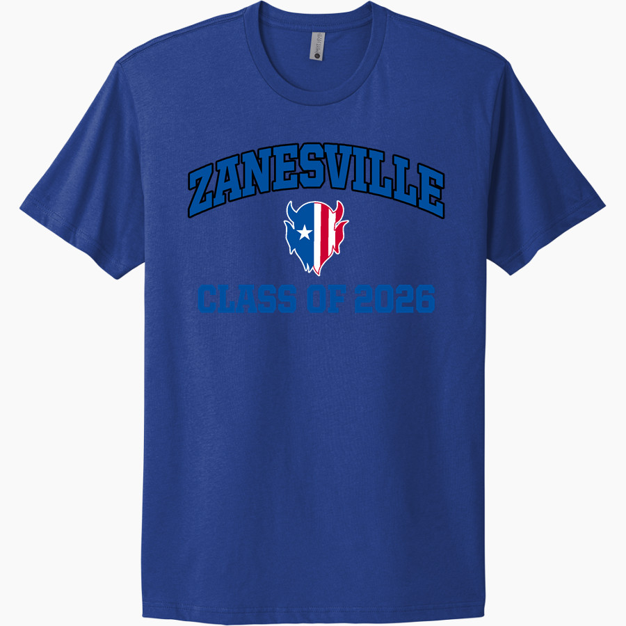 ZANESVILLE HIGH SCHOOL BLUE DEVILS Next Level Apparel Unisex Cotton Tee