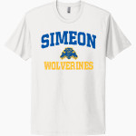 SIMEON CAREER ACADEMY HIGH SCHOOL WOLVERINES Next Level Apparel Unisex Cotton Tee Front Thumbnail