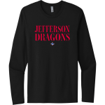 Jefferson Dragons <span class="pdp-name-mascot">Jefferson Dragons</span> Next Level Apparel Men's Cotton Long Sleeve T-Shirt Front Thumbnail