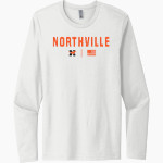 NORTHVILLE HIGH SCHOOL MUSTANGS Next Level Men's Cotton Long Sleeve T-Shirt Front Thumbnail