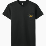 HIGHLAND HIGH SCHOOL HUSKIES Next Level Apparel Men's Cotton Pocket Tee Front Thumbnail