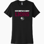 FAITH CHRISTIAN ACADEMY LIONS Next Level Women's Cotton Tee Front Thumbnail