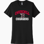 CHURCHILL HIGH SCHOOL CHARGERS Next Level Women's Cotton Tee Front Thumbnail