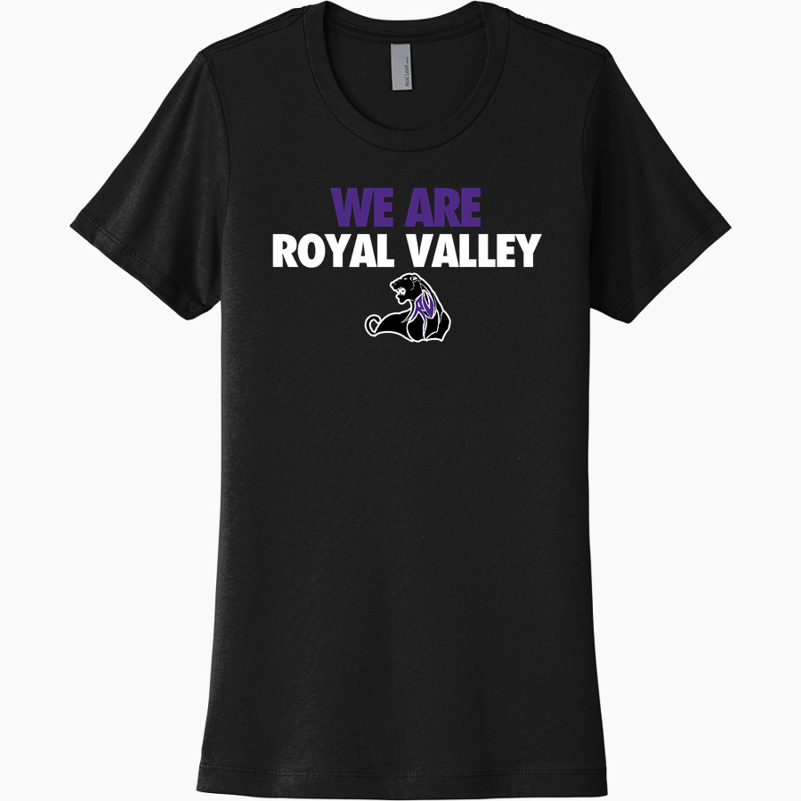 ROYAL VALLEY HIGH SCHOOL PANTHERS <span class="pdp-name-mascot">ROYAL VALLEY PANTHERS</span> Next Level Women's Cotton Tee