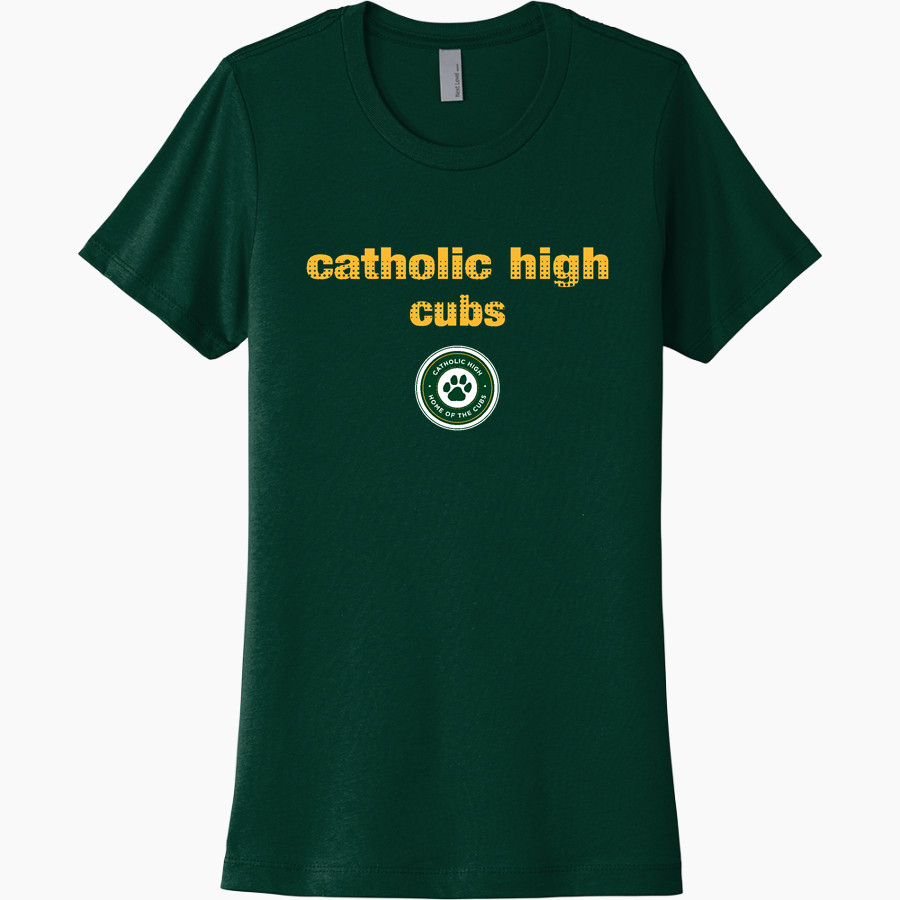 Catholic High home of the Cubs <span class="pdp-name-mascot">Catholic High Cubs</span> Next Level Women's Cotton Tee