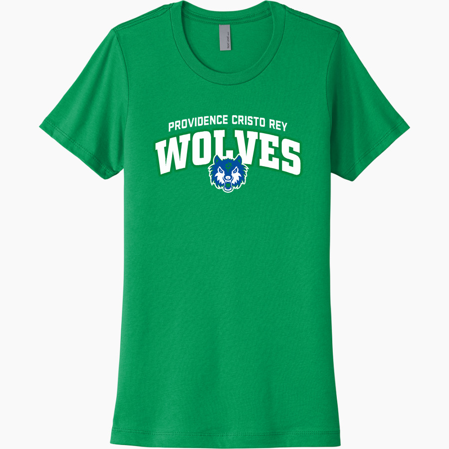 PCRHS Wolves Official Sideline Store <span class="pdp-name-mascot">PROVIDENCE CRISTO REY WOLVES</span> Next Level Women's Cotton Tee