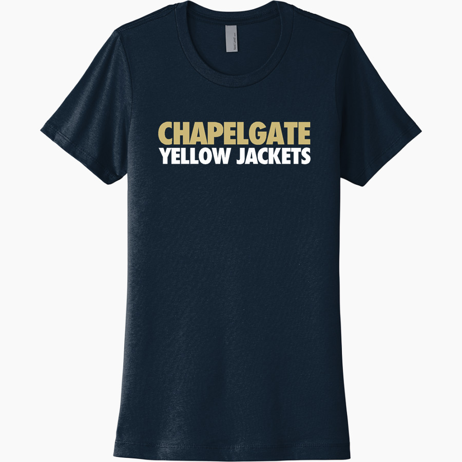 CHAPELGATE CHRISTIAN ACADEMY YELLOW JACKETS official sideline store Next Level Women's Cotton Tee