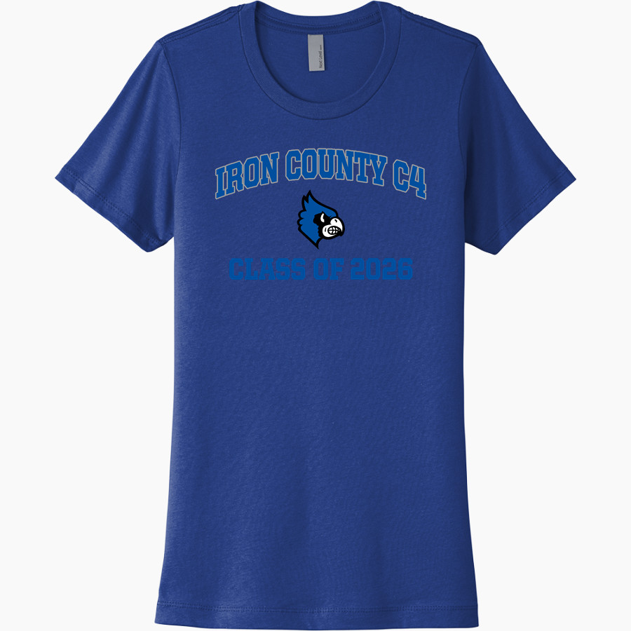 Iron County C4 Blue Jays <span class="pdp-name-mascot">Iron County C4 Blue Jays</span> Next Level Women's Cotton Tee