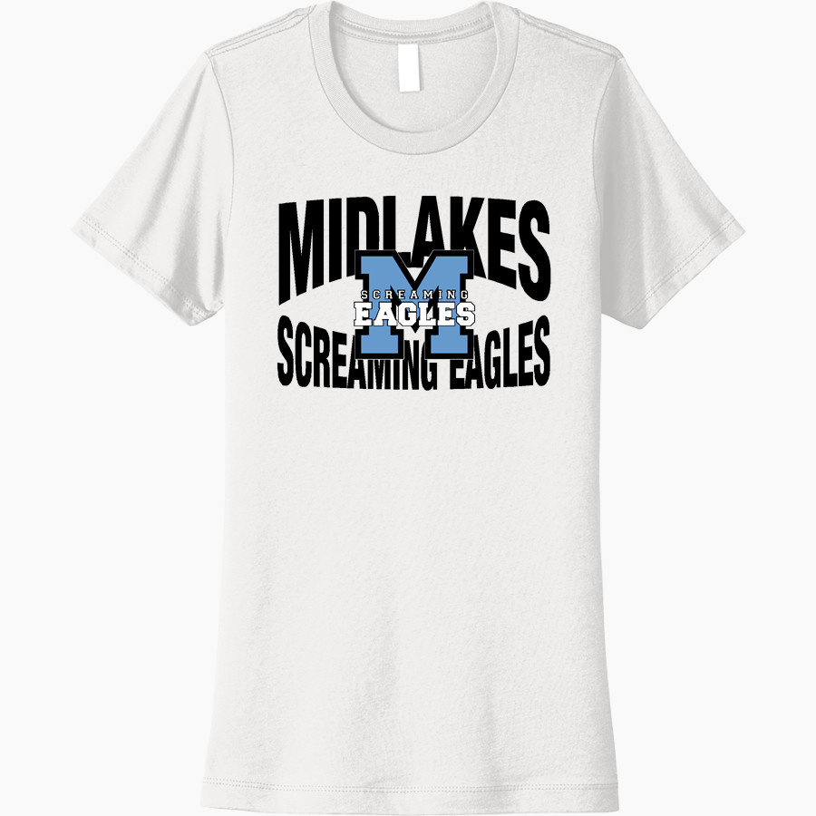 MIDLAKES HIGH SCHOOL SCREAMING EAGLES <span class="pdp-name-mascot">MIDLAKES SCREAMING EAGLES</span> Next Level Women's Cotton Tee