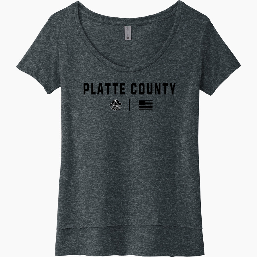 PLATTE COUNTY HIGH SCHOOL PIRATES <span class="pdp-name-mascot">PLATTE COUNTY PIRATES</span> Next Level Women's Festival Scoop Neck Tee