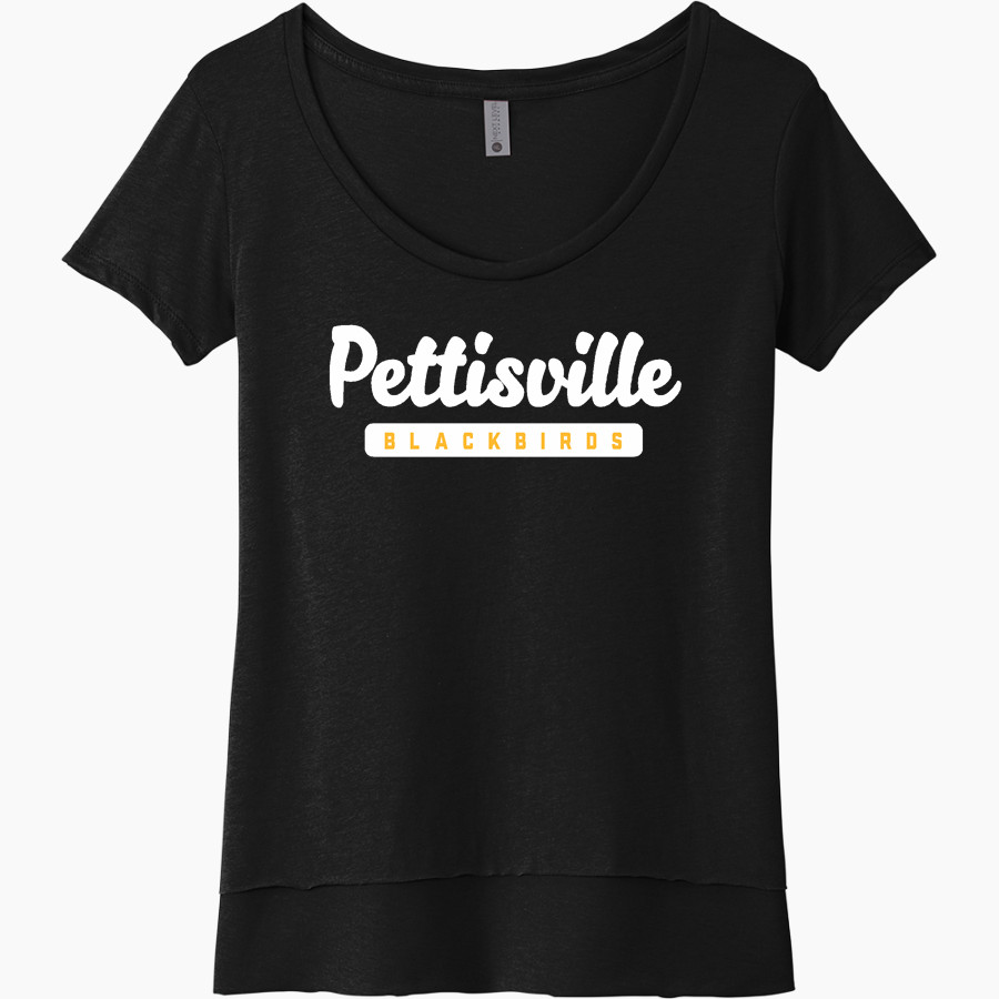PETTISVILLE BLACKBIRDS ONLINE STORE <span class="pdp-name-mascot">PETTISVILLE BLACKBIRDS</span> Next Level Women's Festival Scoop Neck Tee