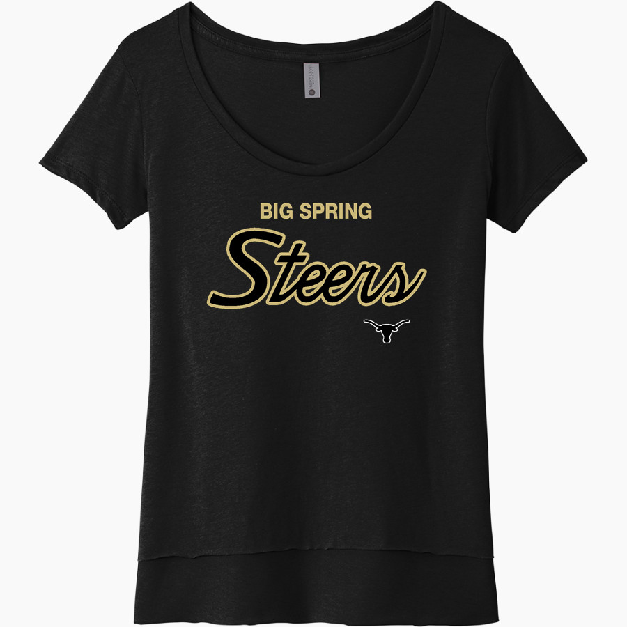 BIG SPRING HIGH SCHOOL STEERS Next Level Women's Festival Scoop Neck Tee