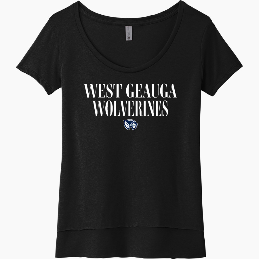 WEST GEAUGA HIGH SCHOOL WOLVERINES ONLINE STORE <span class="pdp-name-mascot">WEST GEAUGA WOLVERINES</span> Next Level Women's Festival Scoop Neck Tee