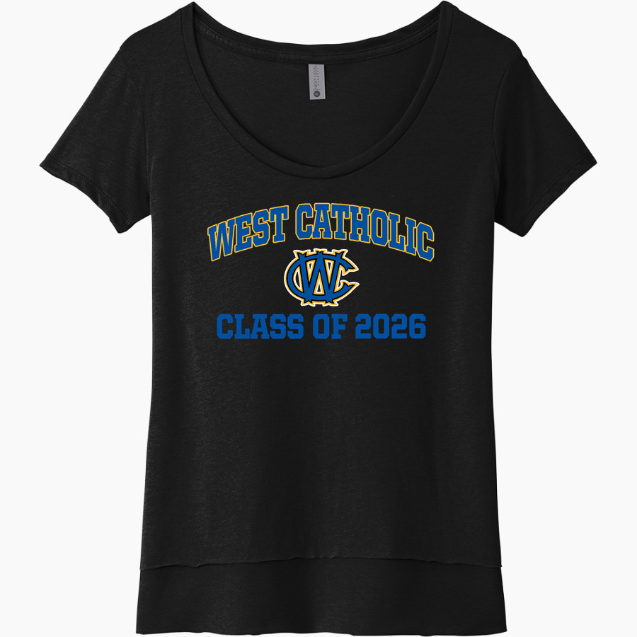WEST PHILADELPHIA CATHOLIC HIGH SCHOOL BURRS Next Level Women's Festival Scoop Neck Tee