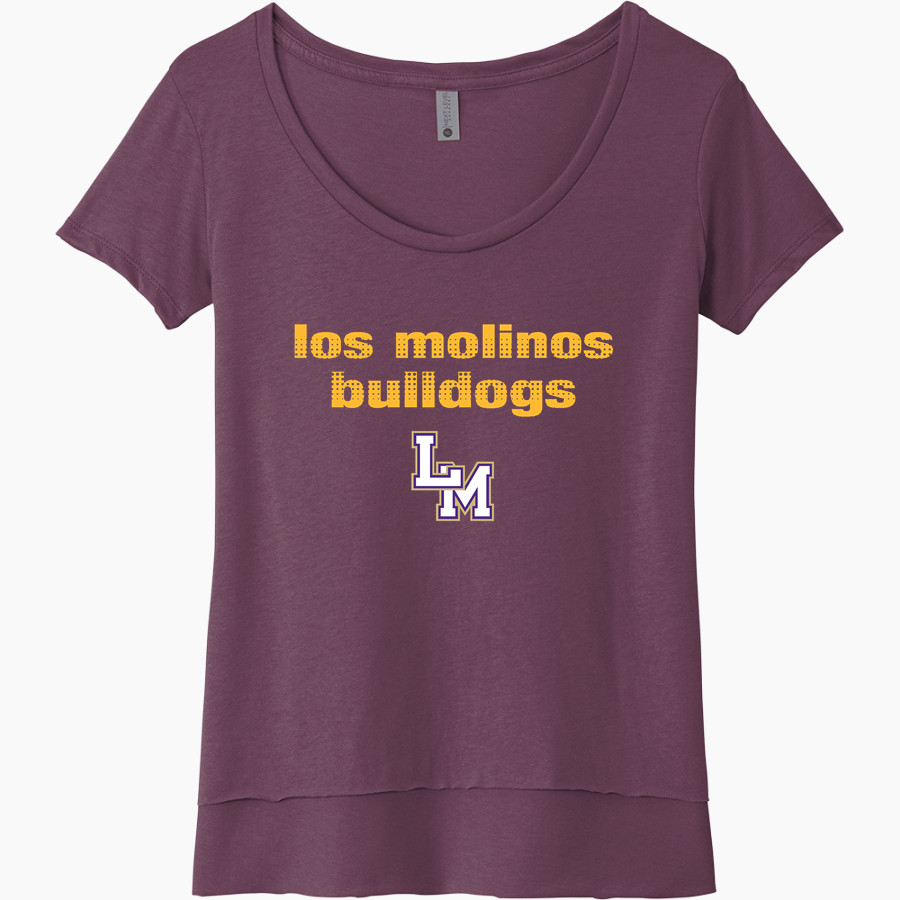 LOS MOLINOS HIGH SCHOOL BULLDOGS Next Level Women's Festival Scoop Neck Tee