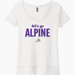 ALPINE HIGH SCHOOL BUCKS <span class="pdp-name-mascot">ALPINE BUCKS</span> Next Level Women's Festival Scoop Neck Tee Front Thumbnail