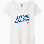 ARKOMA HIGH SCHOOL MUSTANGS <span class="pdp-name-mascot">ARKOMA MUSTANGS</span> Next Level Women's Festival Scoop Neck Tee Front Thumbnail
