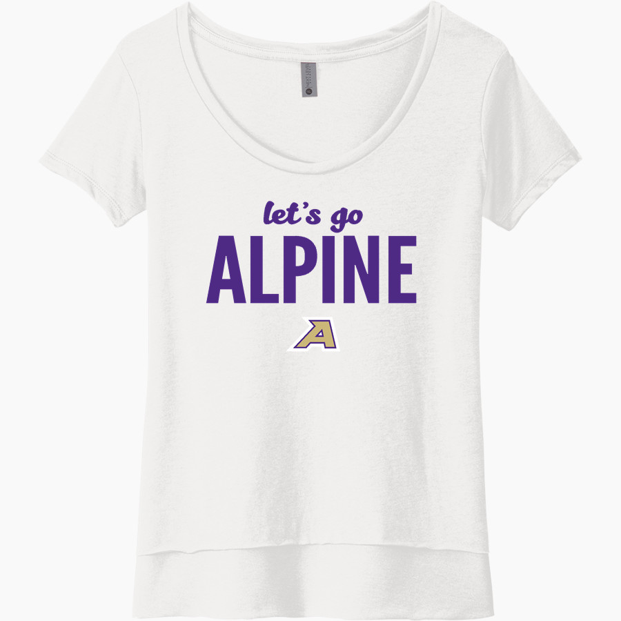 ALPINE HIGH SCHOOL BUCKS <span class="pdp-name-mascot">ALPINE BUCKS</span> Next Level Women's Festival Scoop Neck Tee