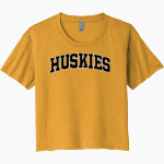 HIGHLAND HIGH SCHOOL HUSKIES Next Level Women's Festival Cali Crop Tee Front Thumbnail