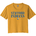 STAFFORD HIGH SCHOOL INDIANS <span class="pdp-name-mascot">STAFFORD INDIANS</span> Next Level Women's Festival Cali Crop Tee Front Thumbnail