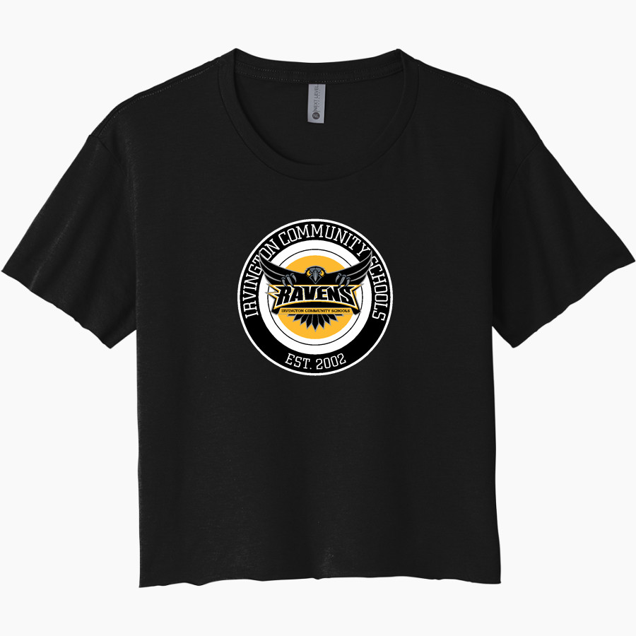 Irvington Community Schools Online Store <span class="pdp-name-mascot">Irvington Community Schools Ravens</span> Next Level Women's Festival Cali Crop Tee