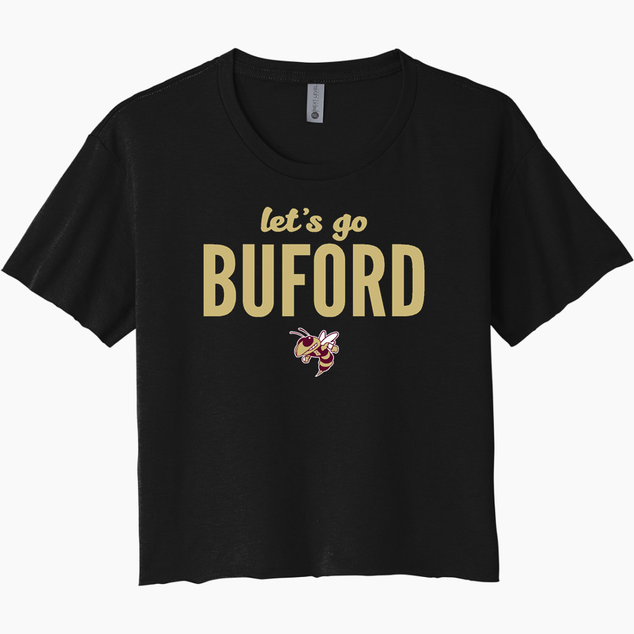 BUFORD HIGH SCHOOL YELLOW JACKETS Next Level Women's Festival Cali Crop Tee
