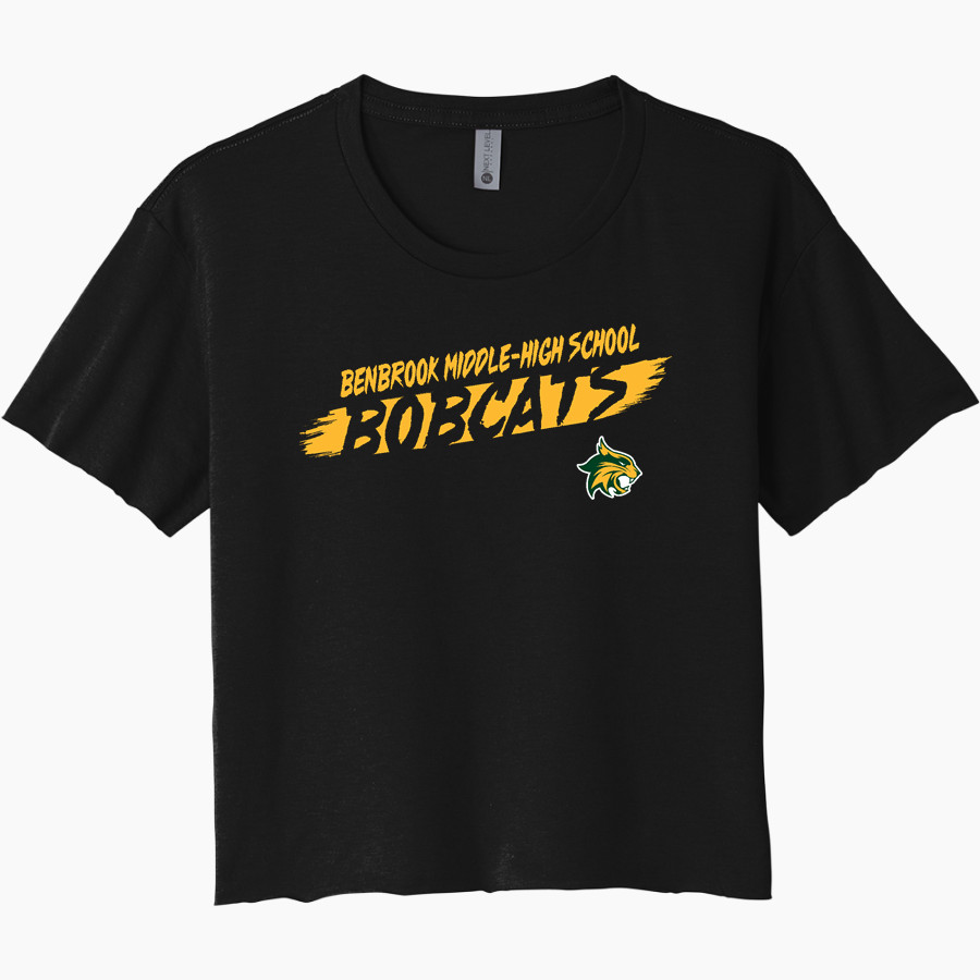 BENBROOK MIDDLE HIGH SCHOOL BOBCATS <span class="pdp-name-mascot">BENBROOK MIDDLE BOBCATS</span> Next Level Women's Festival Cali Crop Tee
