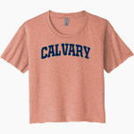 Calvary Lions Next Level Women's Festival Cali Crop Tee Front Thumbnail