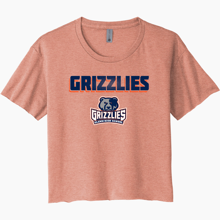 Glenn Grizzlies <span class="pdp-name-mascot">Tom Glenn Grizzlies</span> Next Level Women's Festival Cali Crop Tee