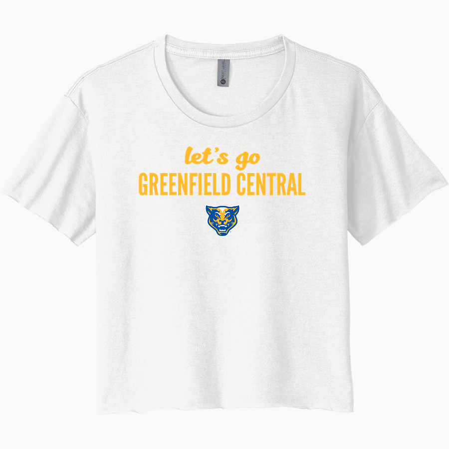 Greenfield Central Cougars Online Store <span class="pdp-name-mascot">Greenfield-Central Cougars</span> Next Level Women's Festival Cali Crop Tee