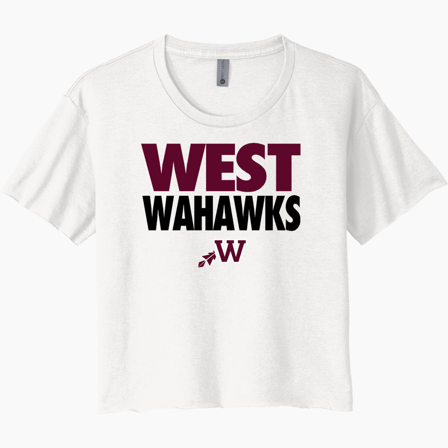 WEST HIGH SCHOOL WAHAWKS <span class="pdp-name-mascot">WEST WAHAWKS</span> Next Level Women's Festival Cali Crop Tee