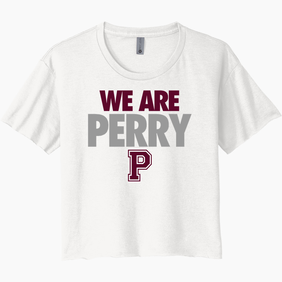 PERRY HIGH SCHOOL MAROONS Next Level Women's Festival Cali Crop Tee