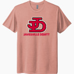 Jamesville DeWitt Red Rams Next Level Unisex Tri-Blend T-Shirt Front Thumbnail