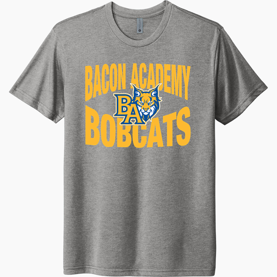 BACON ACADEMY BOBCATS <span class="pdp-name-mascot">BACON ACADEMY BOBCATS</span> Next Level Unisex Tri-Blend T-Shirt