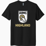 HIGHLAND HIGH SCHOOL RAMS <span class="pdp-name-mascot">HIGHLAND RAMS</span> Next Level Unisex Tri-Blend T-Shirt Front Thumbnail