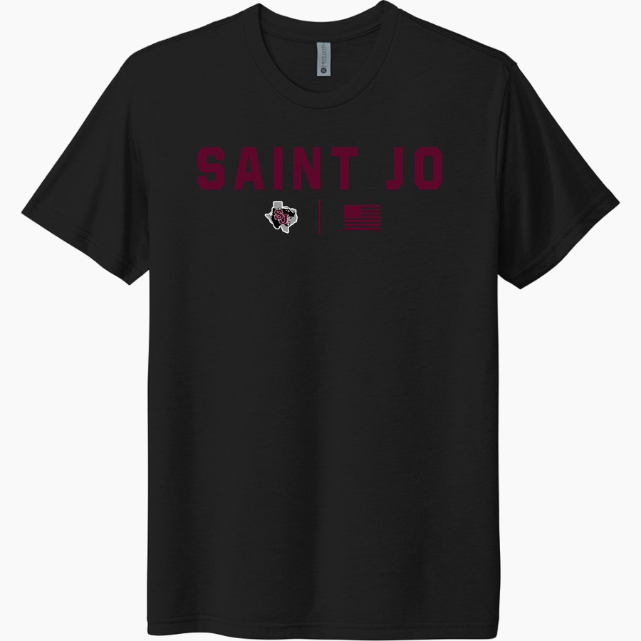 SAINT JO HIGH SCHOOL PANTHERS <span class="pdp-name-mascot">SAINT JO PANTHERS</span> Next Level Unisex Tri-Blend T-Shirt