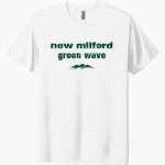 New Milford Green Wave Next Level Unisex Tri-Blend T-Shirt Front Thumbnail
