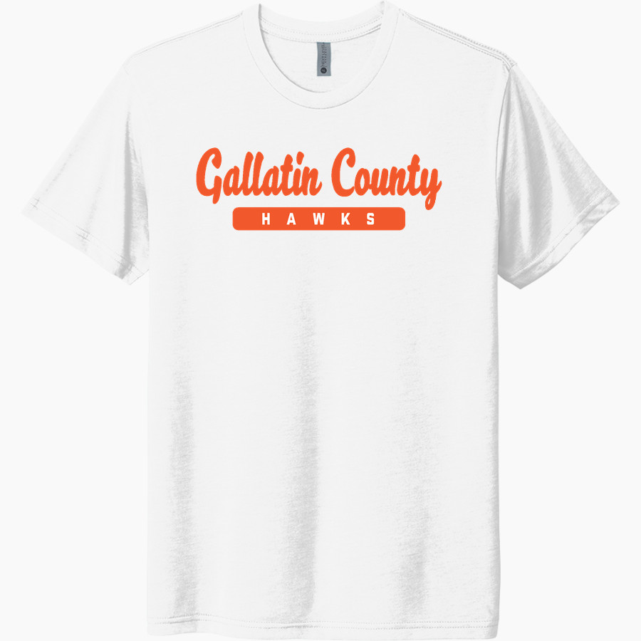 GALLATIN COUNTY HIGH SCHOOL HAWKS Next Level Unisex Tri-Blend T-Shirt