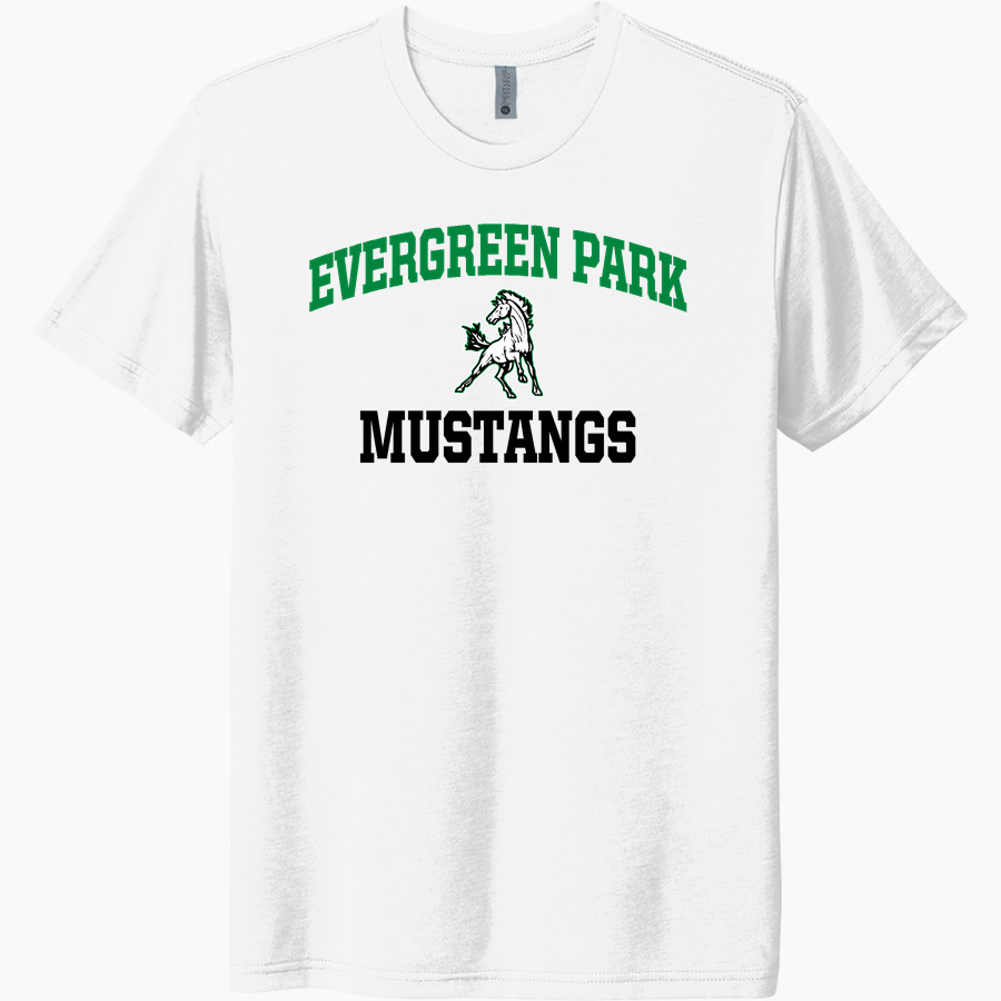 EVERGREEN PARK HIGH SCHOOL MUSTANGS <span class="pdp-name-mascot">EVERGREEN PARK MUSTANGS</span> Next Level Unisex Tri-Blend T-Shirt