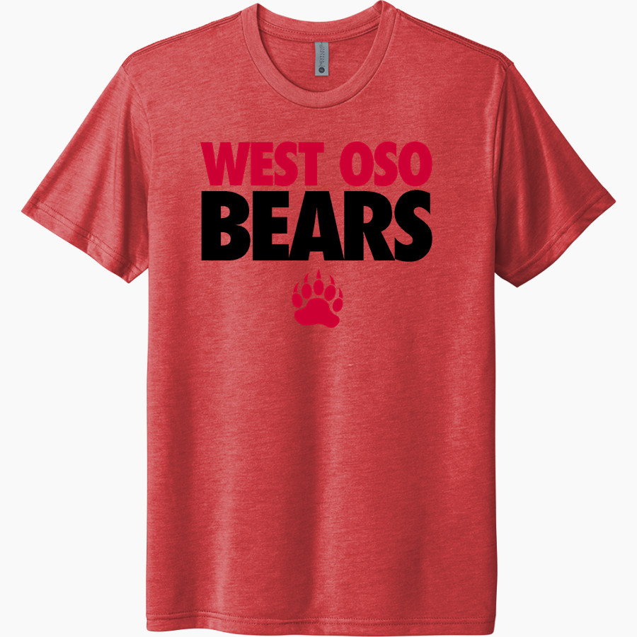 West Oso Bears <span class="pdp-name-mascot">West Oso Bears</span> Next Level Unisex Tri-Blend T-Shirt