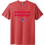 PARKLAND HIGH SCHOOL MUSTANGS <span class="pdp-name-mascot">PARKLAND MUSTANGS</span> Next Level Apparel Unisex Tri-Blend T-Shirt Front Thumbnail