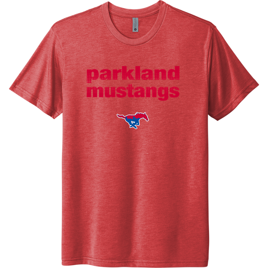 PARKLAND HIGH SCHOOL MUSTANGS <span class="pdp-name-mascot">PARKLAND MUSTANGS</span> Next Level Apparel Unisex Tri-Blend T-Shirt